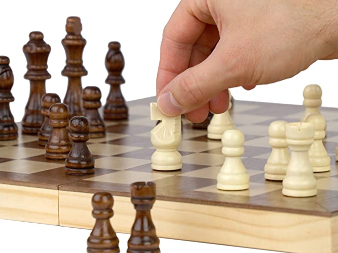 dark walnut foldable wooden chessboard chess set Board chess game gift set