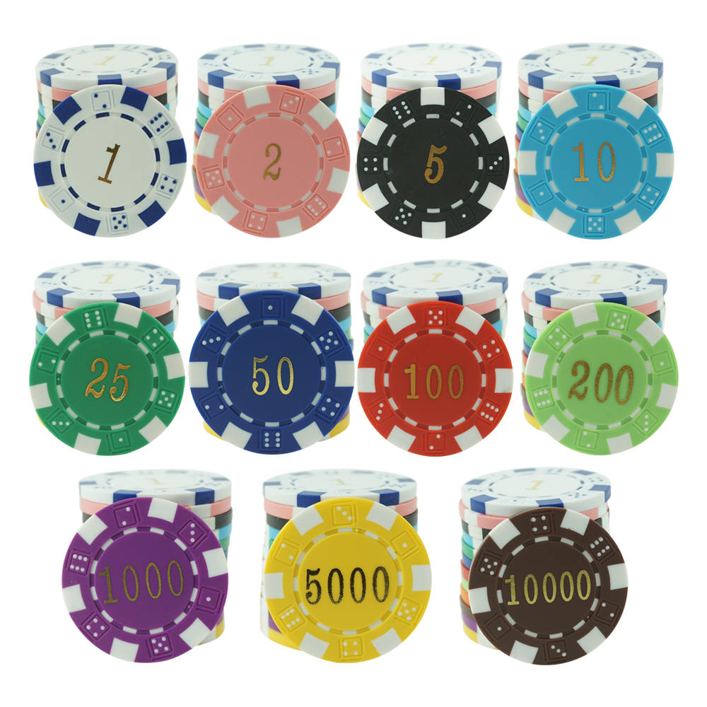 CAC001 Small Six Dot Gold 11 Color ABS Chip
