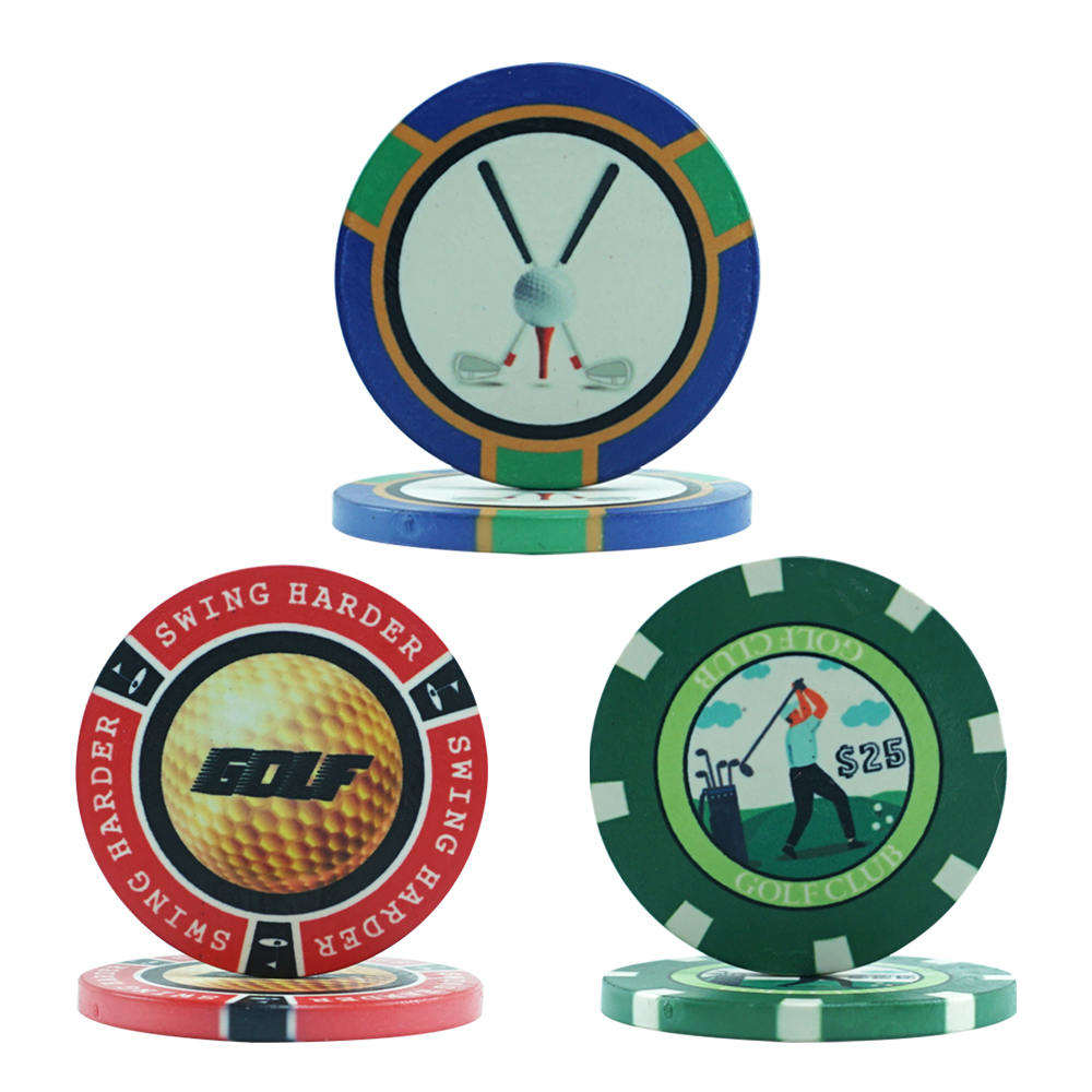 CMC014 Factory Supply 10g Ceramic Poker Chips 39mm with Smooth Surface Golf Ball Marker Hot Sale Pokerchips for Entertainment Game