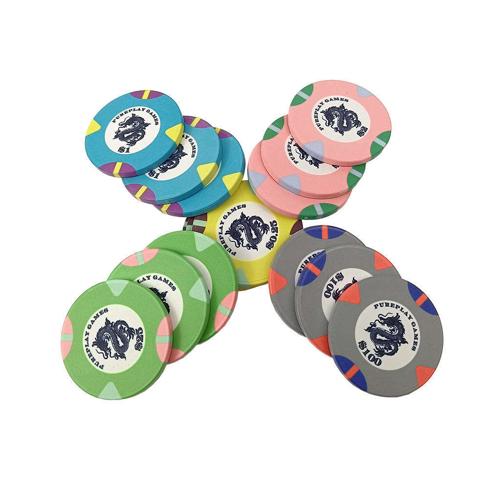 CMC116 Low Moq Custom Casino Ceramic Poker Chips Set 39mm Chips 10g from Professional Poker Chips Factory for Funny Game