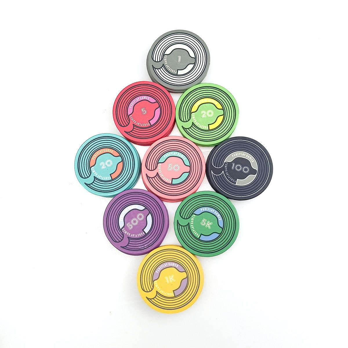 CMC060 Ready to Ship Ceramic 39mm Poker Chips 10g Custom Ept Logo Free Design Free Sample from Kaile Poker Chips Factory for Table Game