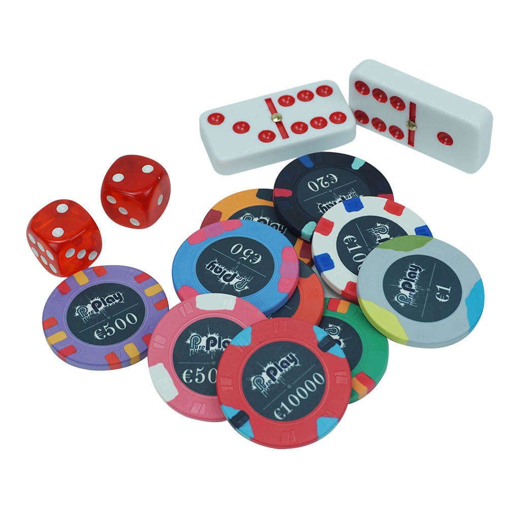 CMC122 Wholesale Custom Card Mould Poker Chips Euro 10g 39mm Ceramic Material with Your Any Design No Moq for Casino Poker Club Game