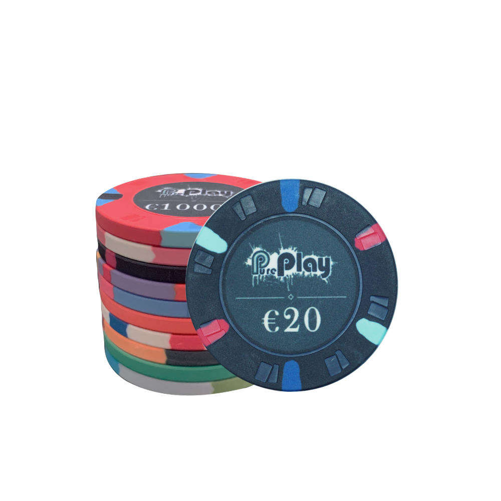 CMC122 Wholesale Custom Card Mould Poker Chips Euro 10g 39mm Ceramic Material with Your Any Design No Moq for Casino Poker Club Game