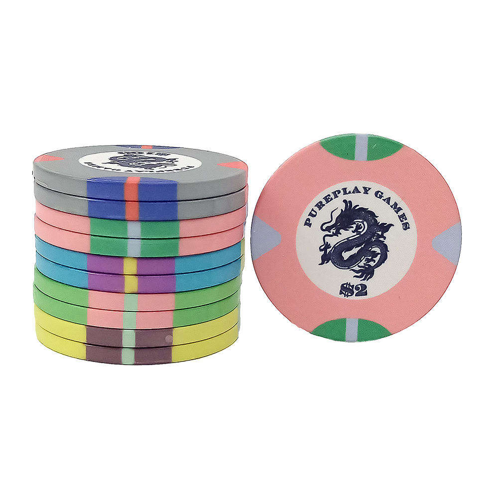 CMC116 Low Moq Custom Casino Ceramic Poker Chips Set 39mm Chips 10g from Professional Poker Chips Factory for Funny Game