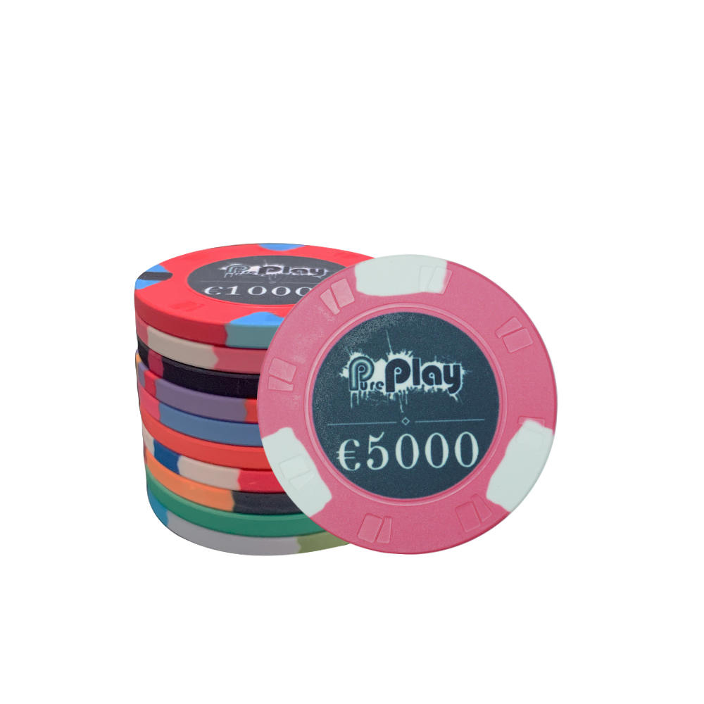 CMC122 Wholesale Custom Card Mould Poker Chips Euro 10g 39mm Ceramic Material with Your Any Design No Moq for Casino Poker Club Game