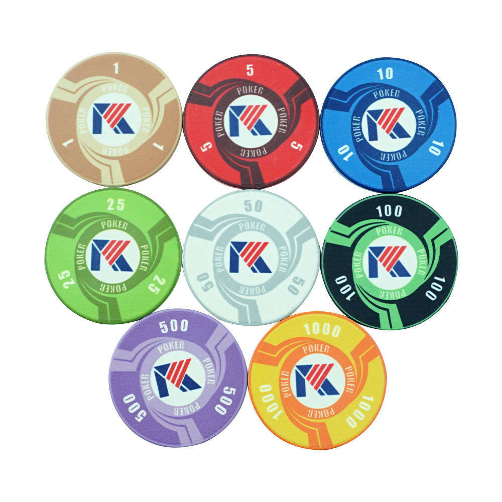 CMC111 Factory Free Custom Colorful 10g Ceramic Poker Chips Championship 39mm Are Popular in Europe and American for Adults Game