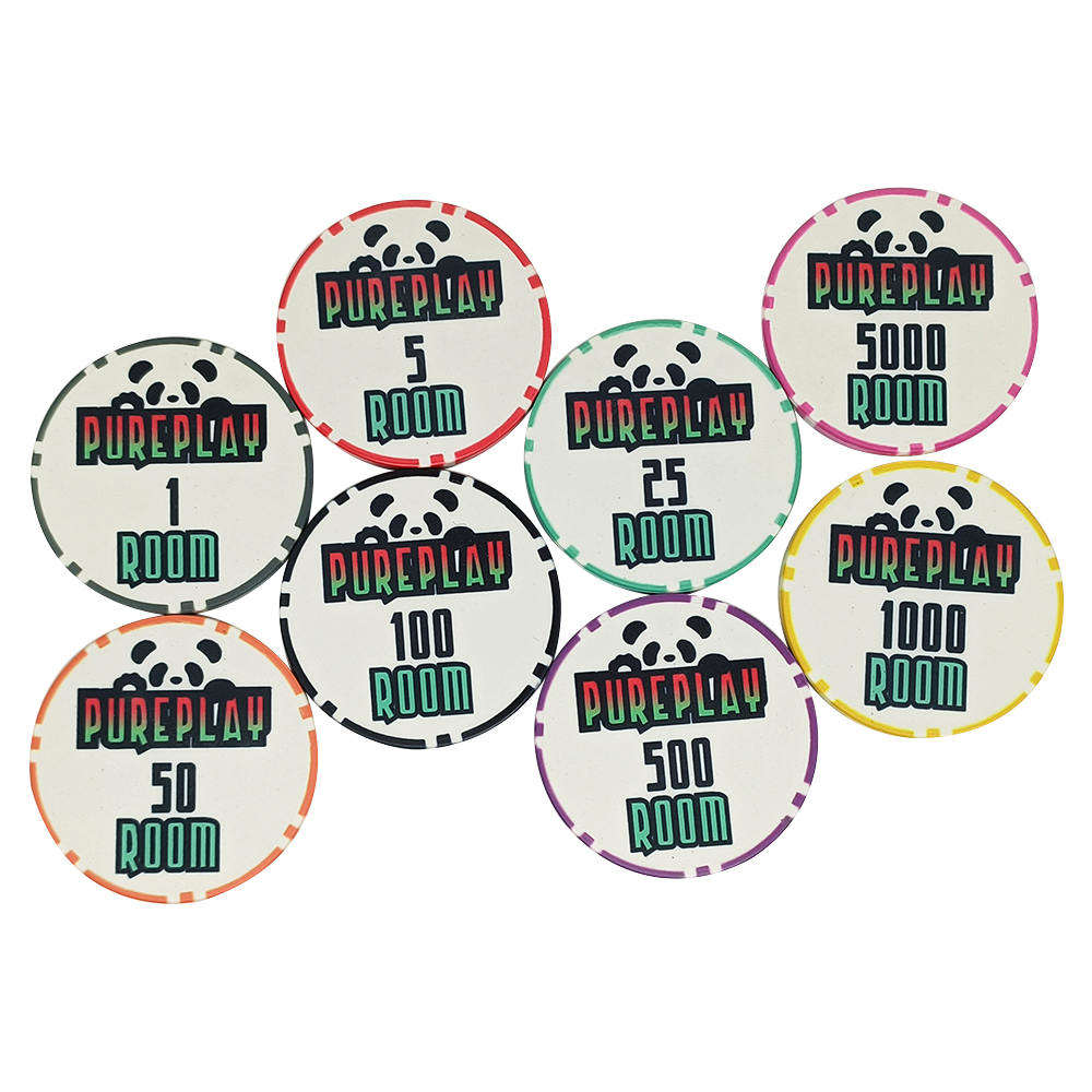 CMC071-CMC120 Wholesale Round 10g Ceramic Poker Chips 39mm Panda Animal Design Any Logo Can Custom with Cash Value from Kaile for Casino Game