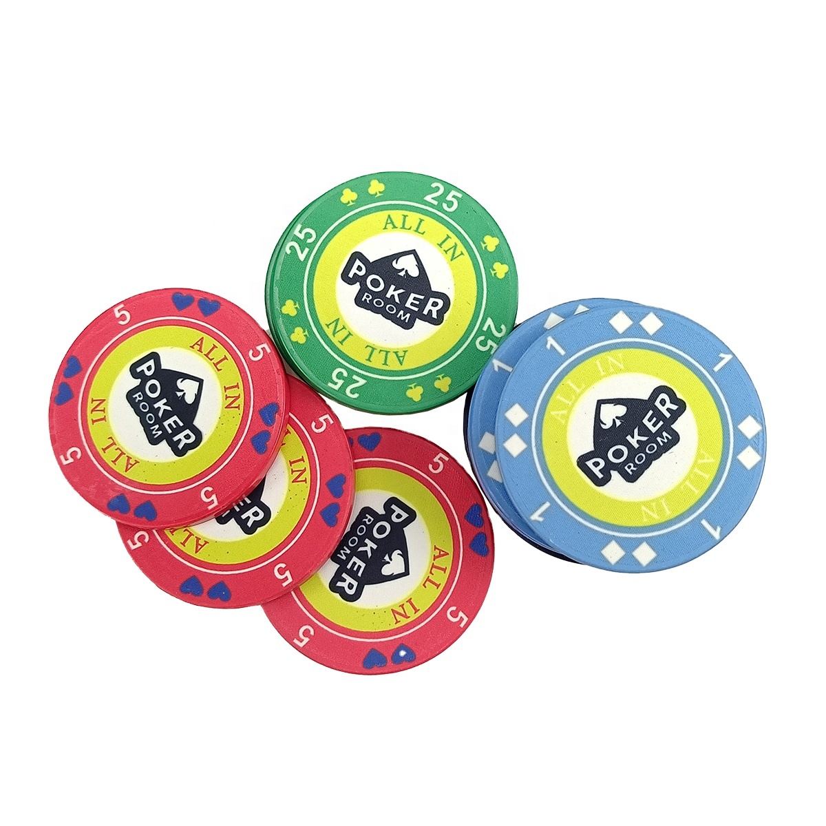 CMC013 Factory Custom 39mm Ceramic Poker Chips Casino Rfid High Quality 10g 43 45 46 48.5 50mm Diameter Can Made for Poker Room Games