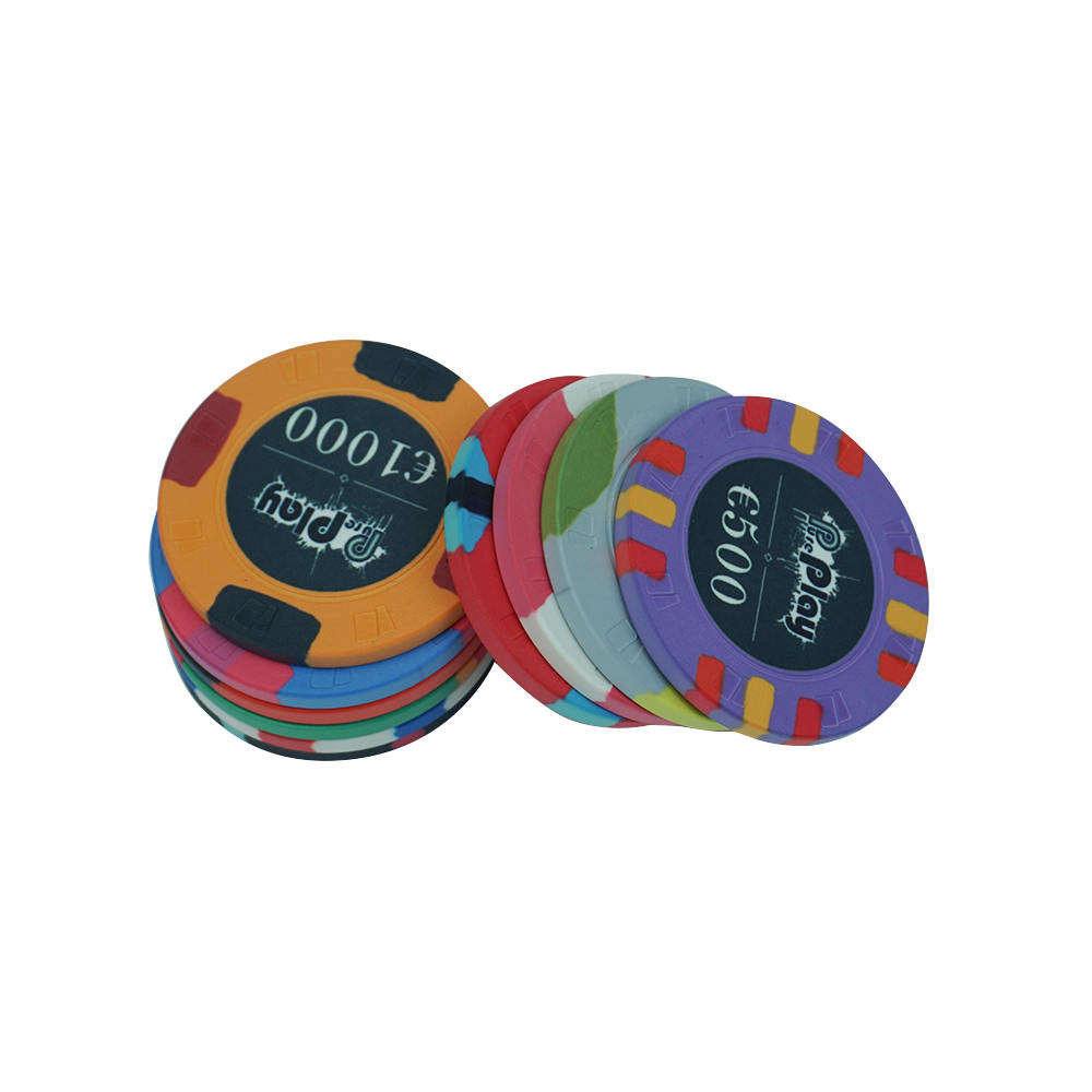 CMC122 Wholesale Custom Card Mould Poker Chips Euro 10g 39mm Ceramic Material with Your Any Design No Moq for Casino Poker Club Game