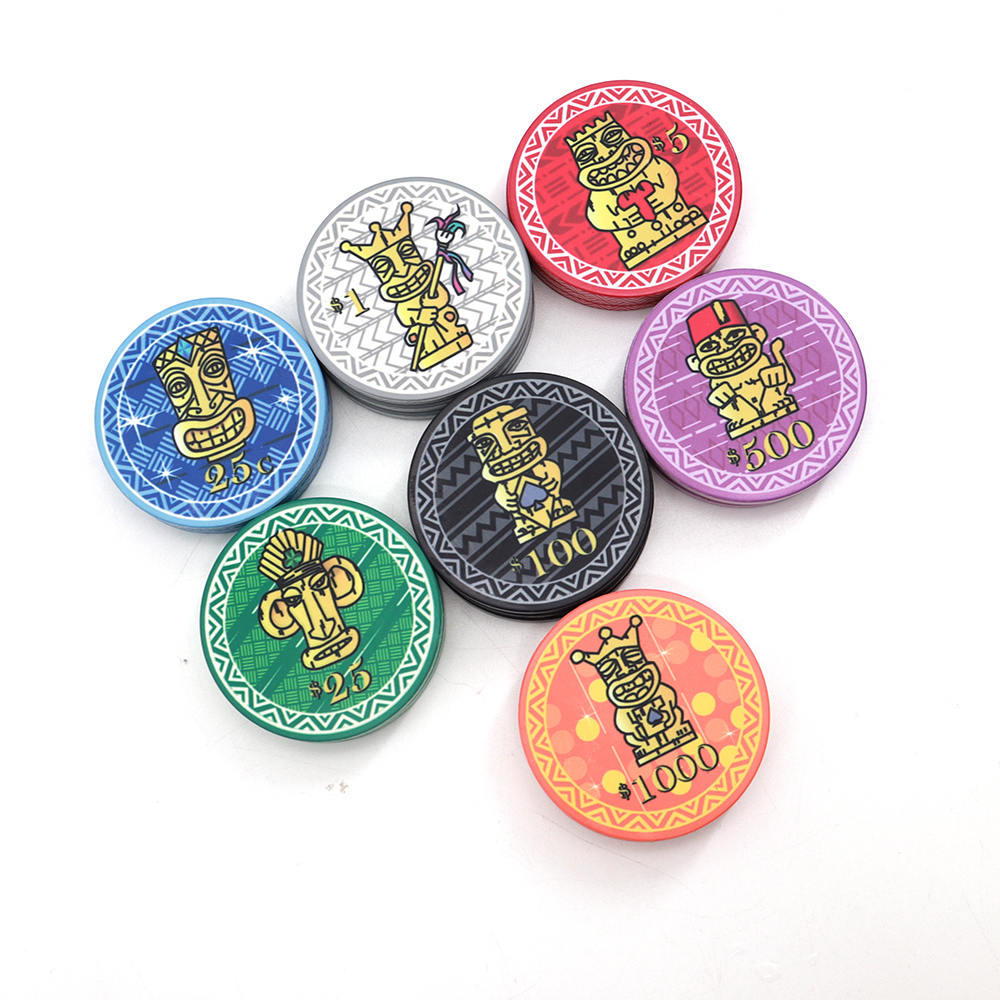  Wholesale Custom39mm EPT Ceramic Poker Chips Tiki King Chip 12g 43mm Casino High Grade Multi Size Are Available from Manufactures