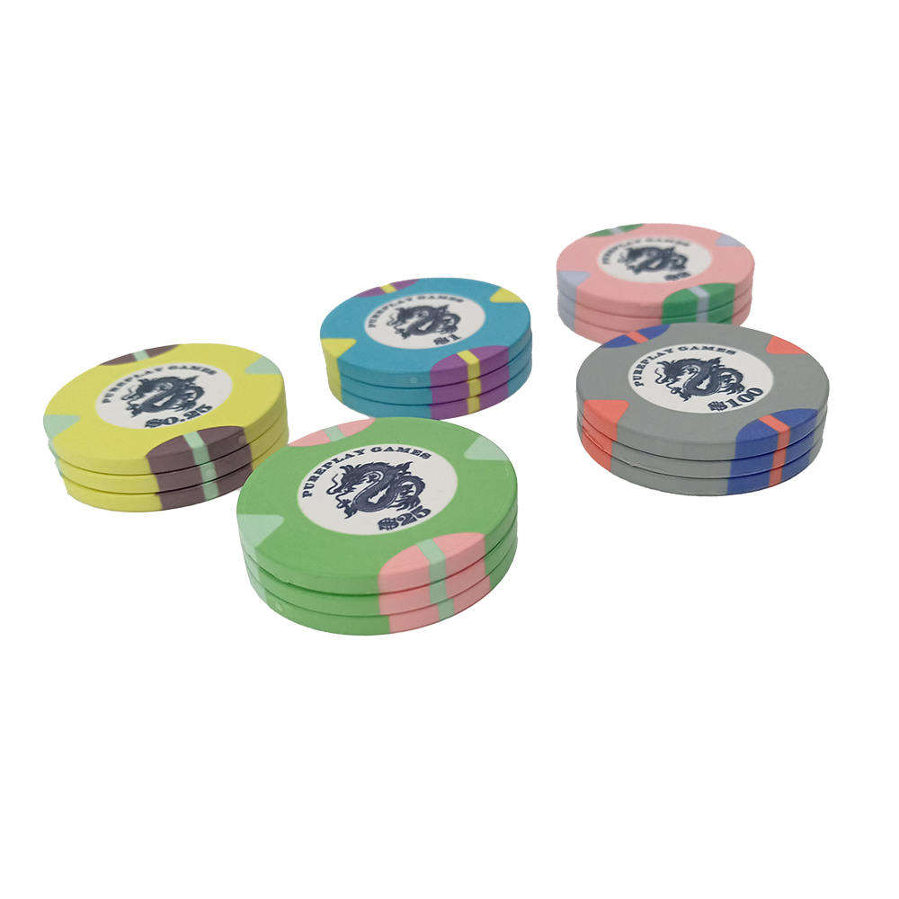 CMC116 Low Moq Custom Casino Ceramic Poker Chips Set 39mm Chips 10g from Professional Poker Chips Factory for Funny Game