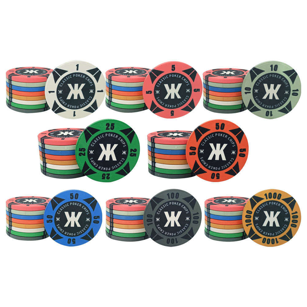 CMC047 Classic Custom 39mm Ceramic Poker Chips Glossy Edge Ept Logo Can Be Printed 10g Factory Supply for Casino Entertainment Game