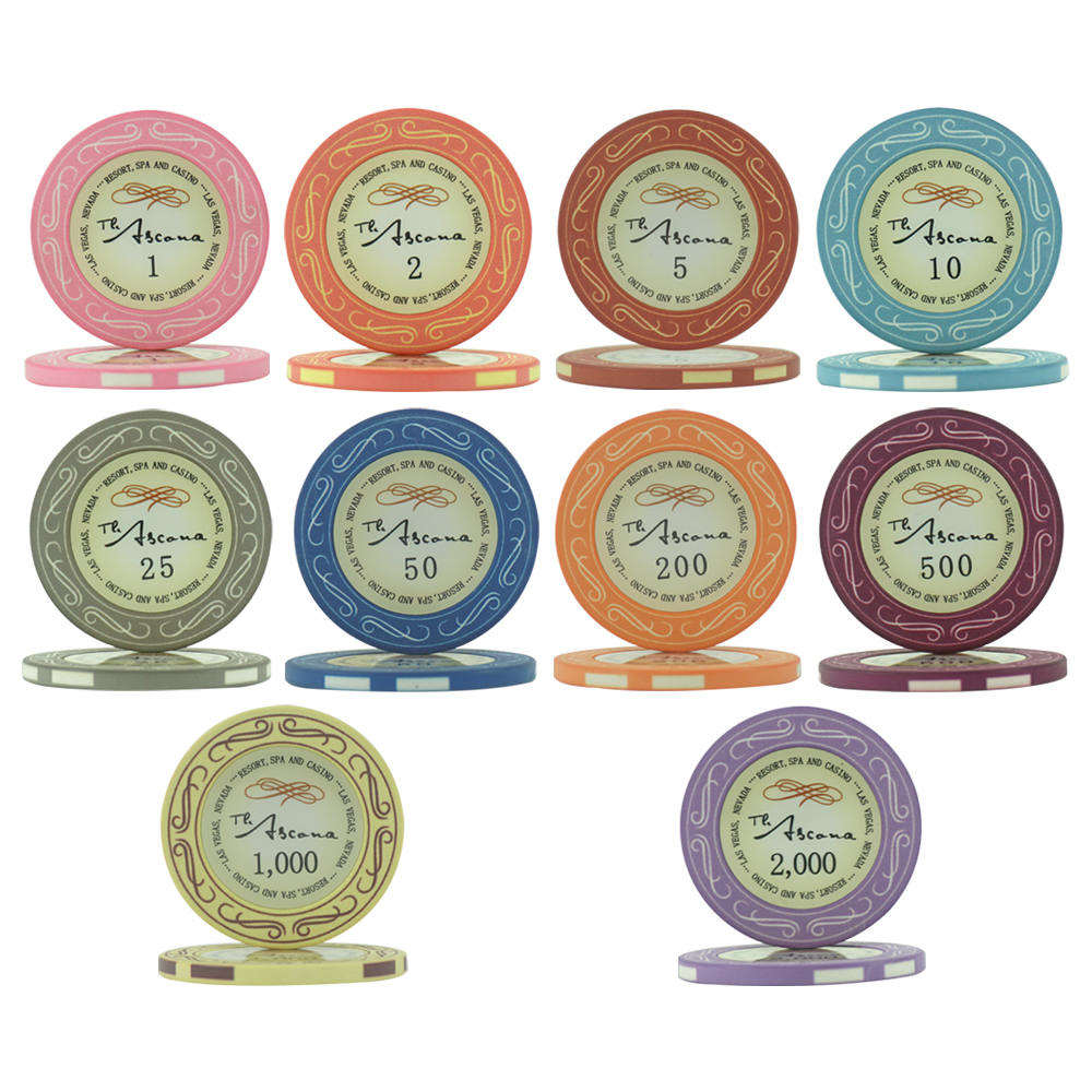 CMC065 Free Custom Made Ceramic Poker Chips with Denomination Stickers on 39mm 10g Chips Multi Size Can Be Customized for Casino Games
