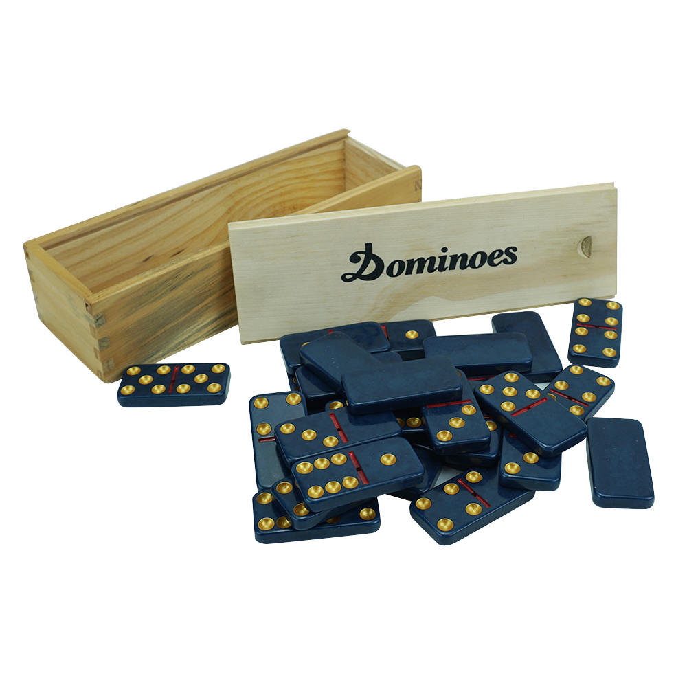 22-04 5010 Navy Gold Dot Wooden Box