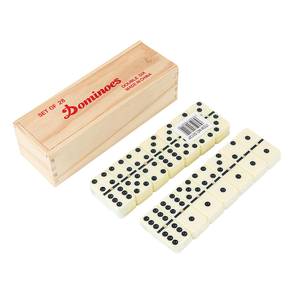 Double 6 Wooden Box Dominoes