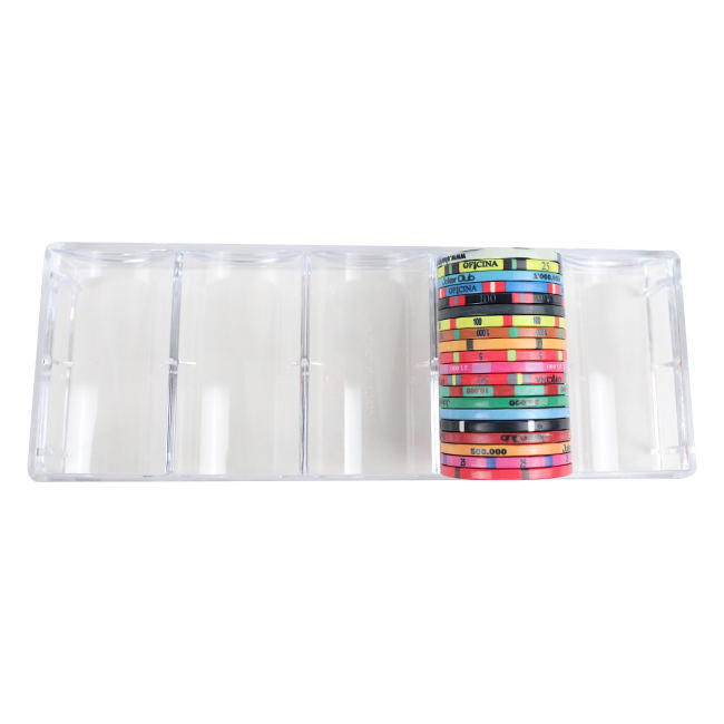 AT20-01 Transparent 100 Piece 39mm Acrylic Chip Holder Without Cover