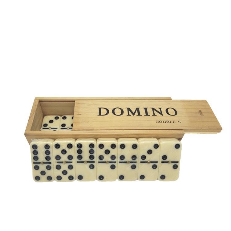 Factory custom double 6 ivory domino set in custom wooden box 4005 domino mold set for indoor game