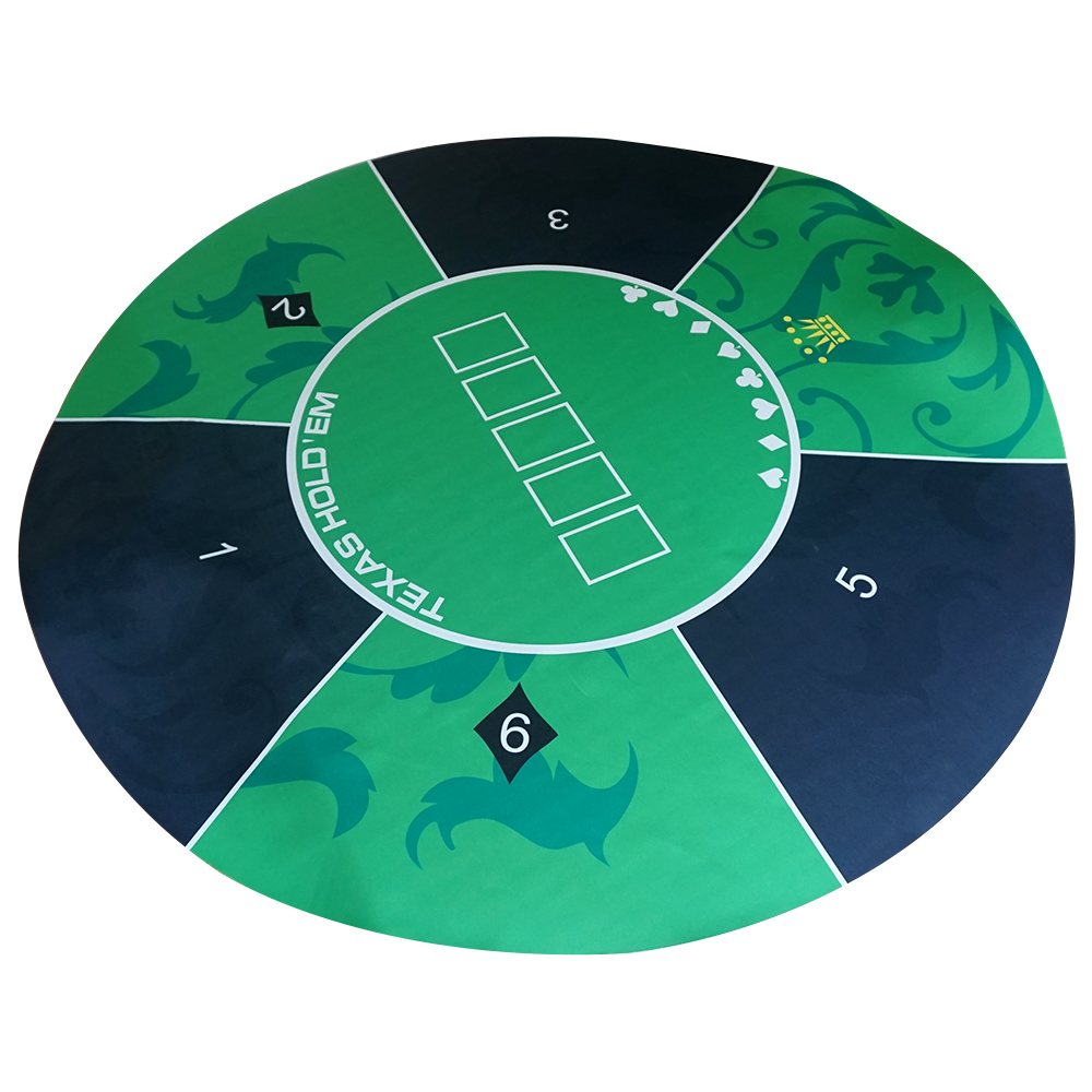 KAILE Professional custom 120mm diameter round rubber poker table mat for gambling table cloth
