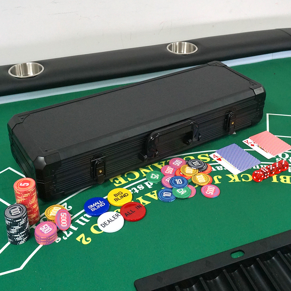 Wholesale Casino Poker Room Poker Chip Sets luxury Custom 500 pc 39mm Ceramic Chips dealer Playing Cards In Black Case